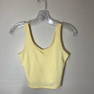Hollister Light Yellow Ribbed Tank Top